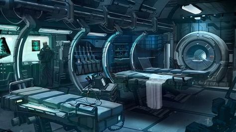 Sci Fi Hospital, Scifi Interior, Interior Concept Art, Spaceship Interior, Sci Fi Environment, Concept Art World, Games Design, Futuristic Interior, Laser Tag