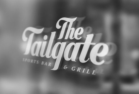 Tailgate Sports Bar Signage Design UK Sports Bar Design, Pub Branding, Charity Logo Design, Pub Logo, Tailgate Bar, Fitness Branding, Signage Ideas, Bar Signage, Clever Logo