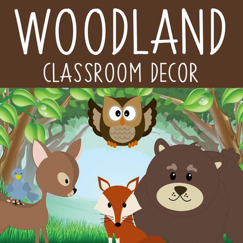 Woodland animal theme - Classroom Decor by ARTrageous Fun on Teachers Pay Teachers Woodland Animal Bulletin Board Ideas, Woodland Forest Classroom Theme, Woodland Classroom Theme Bulletin Boards, Woodland Preschool Classroom, Forest Theme Classroom Decorations, Woodland Themed Classroom, Woodland Bulletin Board Ideas, Woodland Animals Bulletin Board, Forest Classroom Theme