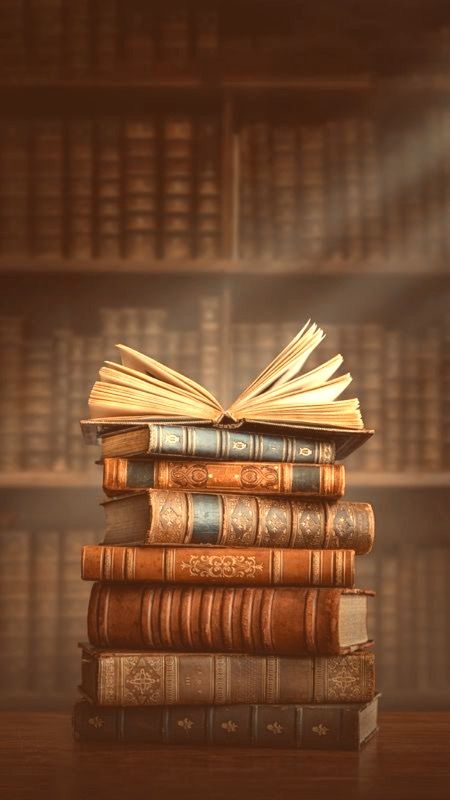 Stack Of Books Aesthetic, Aesthetic Book Stack, Book Stacks Aesthetic, Old Books Aesthetic, Painted Interior Door, Books Aesthetic Wallpaper, Pictures Of Books, Book Pile, Cottagecore Wallpaper