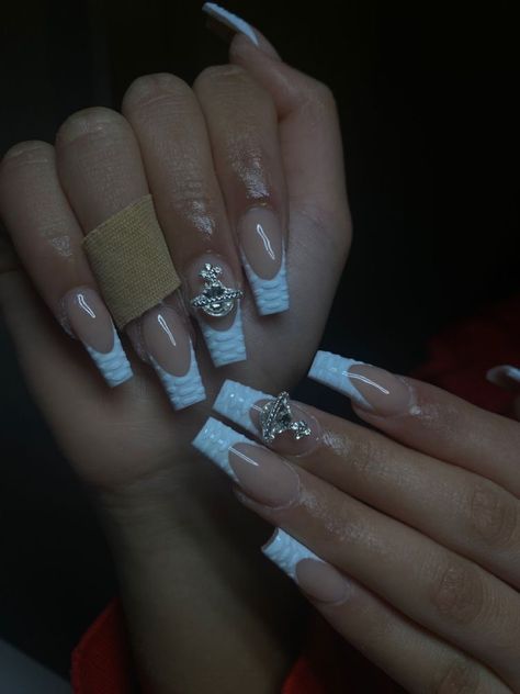 Vivienne Westwood Nails, Westwood Nails, Crocodile Nails, Croc Nails, Ten Nails, French Tip Acrylic Nails, Classy Acrylic Nails, Bling Acrylic Nails, Gem Nails