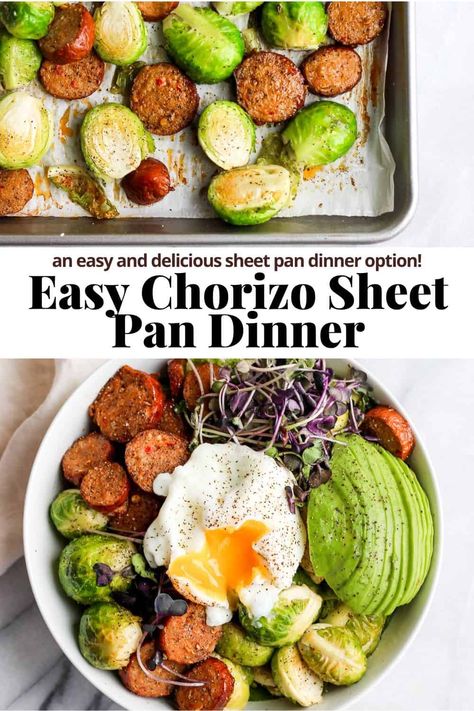 Chorizo Recipes Dinner, Chorizo And Potato, Chorizo Recipes, Sheet Pan Dinners Recipes, Pan Meals, Dinner Bowls, Paleo Whole 30, Low Carb Paleo, Sheet Pan Dinners