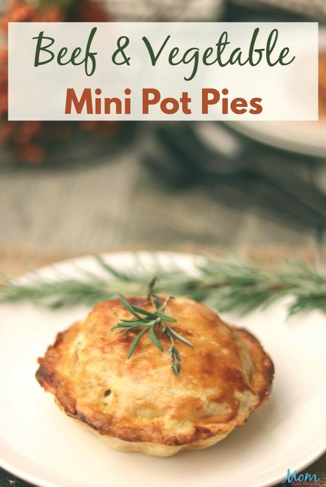 Mini Meat Pies Beef, Mini Beef Pies, Mini Beef Pot Pies, Beef Stew Pot Pie, Mini Meat Pies, Freezer Ideas, Cooktop Cove, Mini Pot Pies, Mini Pie Recipes