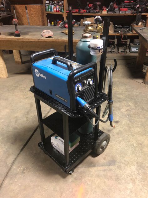 Welder Cart, Welding Trolley, Diy Welding Cart, Welding Carts Ideas, Diy Welding Cart Plans, Welding Carts Ideas Design, Mobile Welding Table, Mig Welder Cart Ideas, Mig Welding Machine