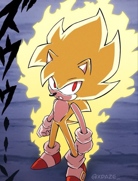 Sonic X Dragon Ball, Super Sonic Art, Hyper Sonic, How To Draw Sonic, Sonic Fanart, Sonic X, Super Sonic, Sonic Fan Characters, Hedgehog Art