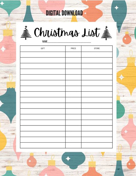 My Christmas Wishlist Printable, Christmas List For Kids, Christmas Wishlist Printable, Christmas Gift List Printable, Teen Christmas Wishlist, Christmas Present List, Christmas List Printable, Christmas Wish List Template, Wishlist Printable