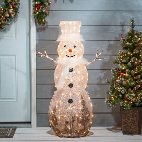 Outdoor Snowman, Lighted Snowman, Snowman Decor, White Reindeer, Stag Deer, Christmas Yard Decorations, Holiday Foods, Christmas Yard, Holiday Store