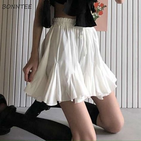 Cheap Skirts, Buy Quality Women's Clothing Directly from China Suppliers:Mini Skirts Women Solid Minimalist Empire Leisure Summer All match Stylish Student Korean Style Elegant Streetwear Chic College Enjoy ✓Free Shipping Worldwide! ✓Limited Time Sale ✓Easy Return. College Skirt, Elegant Streetwear, White Mini Skirts, Streetwear Chic, Skirts Women, Ball Gown Skirt, Elegant Skirt, Chiffon Skirt, Ruffle Skirt