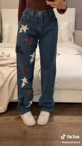 TikTok · s٠ ࣪⭑ Custom Jeans Diy, Diy Ripped Jeans, Denim Diy Clothes, Custom Jean, Diy Pants, Painted Clothes Diy, Denim Pants Fashion, Diy Clothes Design, New Obsession