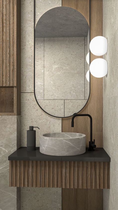 Neutrals but warm Wabi Sabi Toilet, Wabi Sabi Bathroom Inspiration, Wabi Sabi Bathroom, Toilet Design Modern, Tranquil Bathroom, Bathroom Design Small Modern, Wc Design, Baths Interior, Washbasin Design