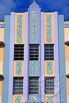 Stock Photo #1902-2127, USA Florida South Beach Miami Art Deco facade of the Marlin Hotel Art Deco Buildings Architecture, Art Deco Textiles, South Beach Art Deco, Art Deco Facade, Cyberpunk Concept Art, Beach Art Deco, Beach Architecture, Miami Art Deco, Usa Florida