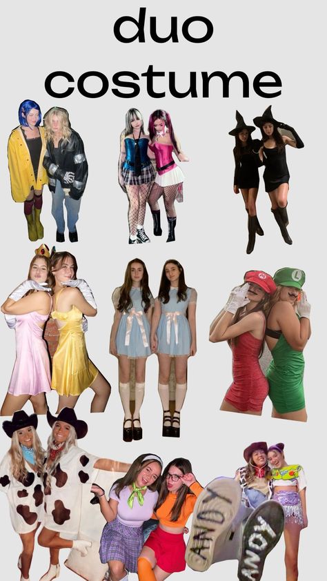 Bestie Costumes Halloween Duo, Bestie Duo Halloween Costumes, Halloween Core, Halloween Fits, Halloween Duos, School Costume, Duo Costumes, Fits Ideas, Duo Halloween Costumes