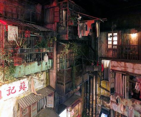 Anata no Warehouse ~ Atlas Obscura Kowloon Walled City, Cyberpunk City, Dark City, Walled City, Urban Environment, Environment Design, Dalai Lama, Brutalism, Environment Concept Art