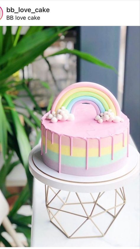 Rainbow Cake Ideas, Gökkuşaği Pasta, Rainbow Birthday Cake, Pastel Cakes, Unicorn Birthday Cake, Prințese Disney, Gateaux Cake, Rainbow Birthday Party, Baby Birthday Cakes