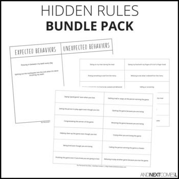 Hidden Rules Social Skills Bundle Pack Expected And Unexpected Behaviors, Social Thinking Curriculum, Teachers Corner, Social Thinking, Struggling Students, Sensory Processing Disorder, Sorting Activities, Bundle Pack, Parents As Teachers