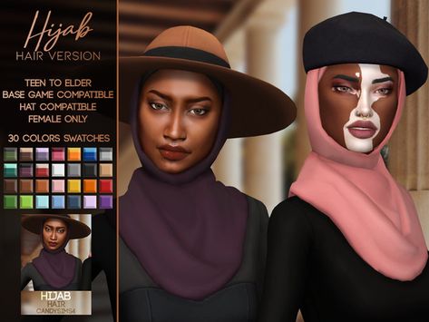 Sims 4 Hijab Cc, Hair Hat, Free Sims, Sims 4 Mm, The Sims 4 Download, Sims 4 Update, Sims Hair, Sims 4 Mods Clothes, Sims 4 Cas