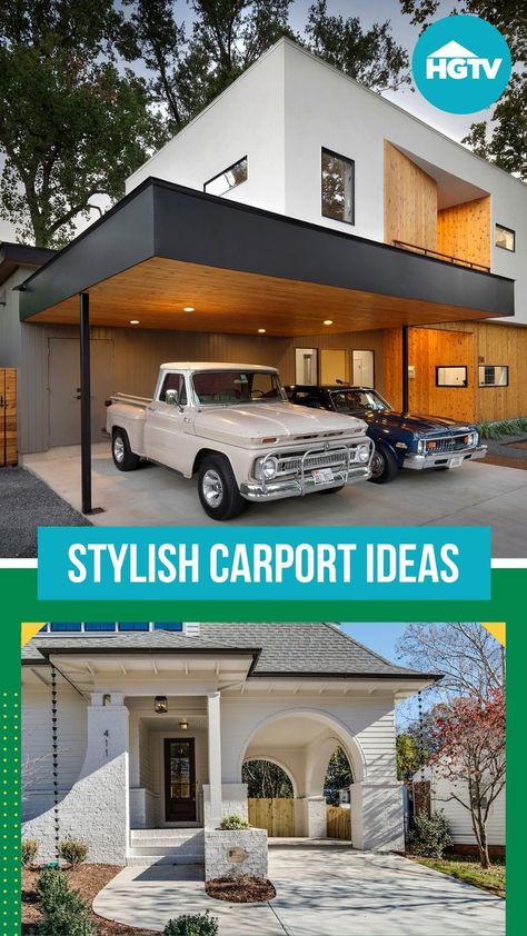 Carports get a bad reputation, but these porte-cocheres and carports incorporate style with design for Pinterest-perfect curb appeal. If you're looking to update your carport, check out these driveways first for inspiration. Carport Design, Garage Renovation, Carport Garage, Carport Designs, Bad Reputation, Workout Aesthetic, Facade House, Curb Appeal, A Bad