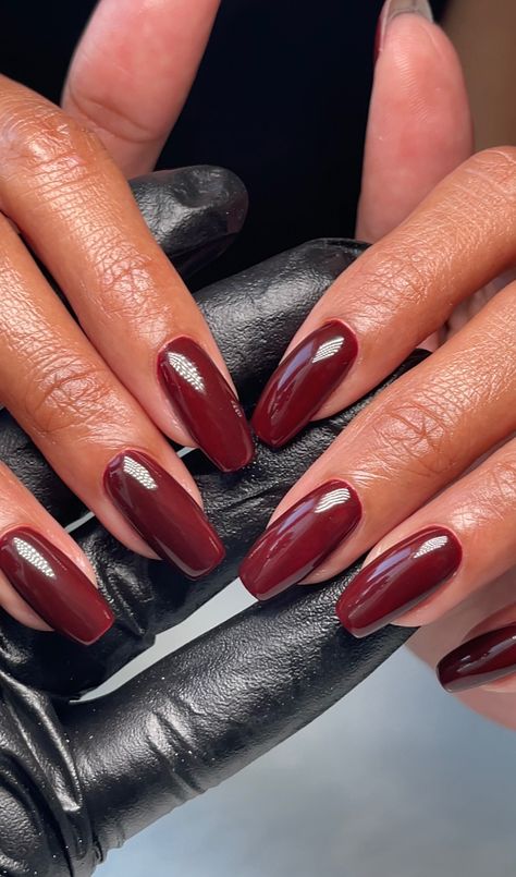 Fall nails, dark red nails, burgundy nails, DND Fudgiscle, DND nails, cherry mocha nails, dark burgundy nails Cherry Brown Nails, Nails Dark Burgundy, Fall Nails Dark Red, Red Nails Burgundy, Dark Burgundy Nails, Fall Nails Dark, Cherry Mocha Nails, Dnd Nails, Nails Dark Red