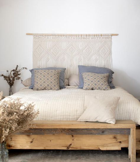 Imperial Headboard Wood Carved Headboard, Boho Home Decor Bedroom, Modern Moroccan Decor, Curtains Boho, King Bed Headboard, Boho Headboard, Carved Headboard, Macrame Headboard, Stitch Witchery