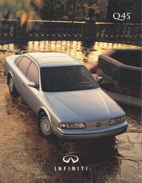 Infiniti Q45 Sedan, sales brochure, USA, 1991 Infiniti Q45, Japanese Domestic Market, Sales Brochure, Nissan Infiniti, Nissan Gt, Japan Cars, Car Posters, Future Car, Japanese Cars