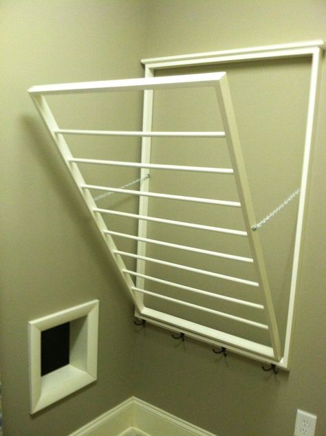 Laundry Drying Rack Clothing Drying Rack, Wall Mounted Clothes Drying Rack, Laundry Room Organization Storage, Laundry Drying Rack, Laundry Room Storage Shelves, Small Laundry Room Organization, Room Storage Diy, Basement Laundry Room, Basement Laundry