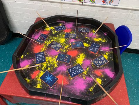 Fireworks Eyfs, Firework Tuff Tray Ideas, Diwali Tuff Tray Ideas, Firework Pictures Eyfs, Bonfire Night Tuff Tray, Fireworks Small World Eyfs, Bonfire Night Early Years, Fireworks Messy Play, Diwali Eyfs