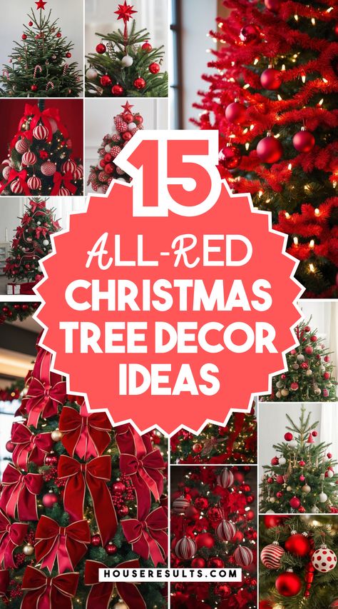 Create a statement this Christmas with an all-red tree! 🎄❤️ Discover bold and festive decor ideas that bring red tones into every detail. From red berries to shimmering ornaments, this theme will make your tree pop. Save this pin for your ultimate holiday decorating guide! 📌🌟 Small Space Christmas Tree, Festive Decor Ideas, Decorating Christmas Trees, Small Space Ideas, Christmas Tree Decor Ideas, Tree Decor Ideas, Creative Christmas Trees, Red Christmas Tree, Red Tree