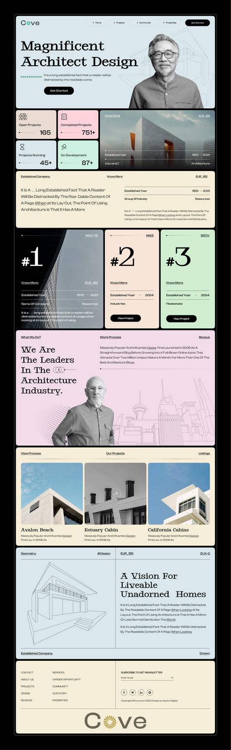 Website Information Design, Modern Architecture Website Design, Block Website Design, Informative Website Design, Creative Landing Page Design Inspiration, Recycling Website, Faq Page Design, Architecture Website Design, Card Design Website