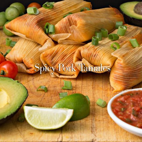 Spicy Tamales Recipe, Spicy Pork Tamales Recipe, Tamales Ingredients, Tamales Recipe Pork, Make Tamales, Beef Tamales, Homemade Tamales, Pork Tamales, Mexican Flavors