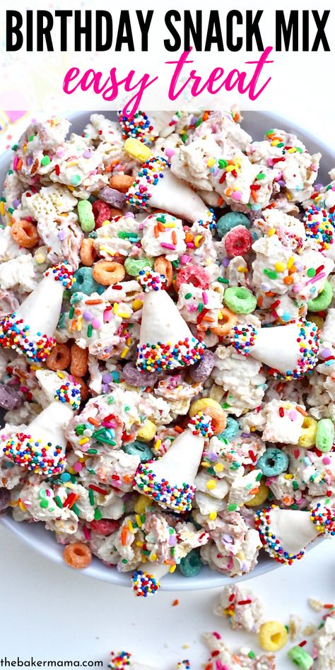 Healthy Daycare Birthday Treats, Birthday Party Trail Mix Recipes, Savory Birthday Treats, Candy Mix Ideas, Birthday Snack Mix Recipes, Non Food Birthday Treats For School Classroom, Non Food Birthday Treats For School, Birthday Treats To Take To School Prepackaged, Birthday Treats To Take To School