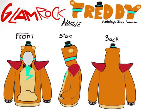 FNAF SB GLAMROCK FREDDY HOODIE Fnaf Hoodie, Hoodie Concept, Fnaf Glamrock Freddy, Glamrock Freddy, Food Artwork, My Stuff, Cool Stuff