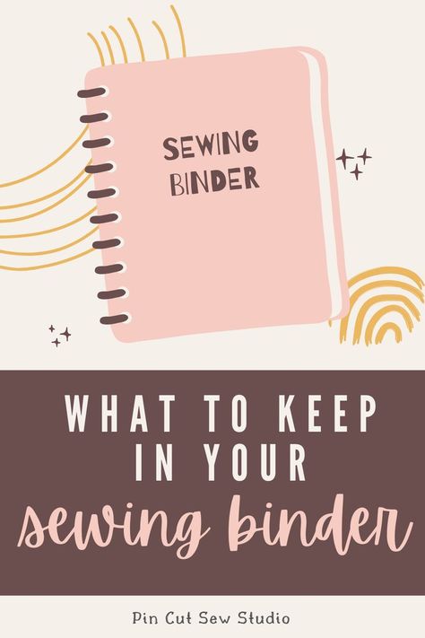 Do you keep a sewing binder? I do! A sewing binder can hold all kinds of pattern pieces, tutorial instructions, sewing planner pages, and sewing machine settings notes. Come see what I keep in my sewing binder and why I consider it a vital part of my sewing room! || Pin Cut Sew Studio #sewingbinder #sewingplanner Sewing Planner Ideas, Sew Steady Templates, Sewing Project Planning Sheet, Sewing Sample Book, Sewing Project Template, Sewing Journal Pages, Sewing Pattern Design Software, Sewing Project Planner Free Printable, Sewing Machine Set Up