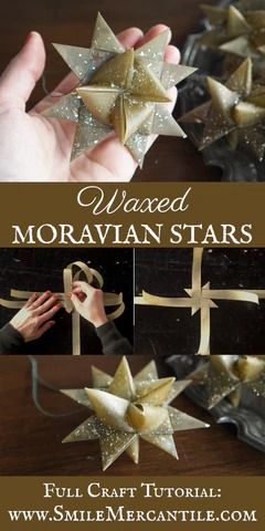 How to Make Nostalgic Waxed Moravian Stars – Smile Mercantile Craft Co. Paper Moravian Stars, Handmade Star Ornaments, How To Make Moravian Stars, Wax Christmas Ornaments, Moravian Star Diy How To Make, Leather Christmas Ornaments Diy, Moravian Star Pattern, German Star, Moravian Star