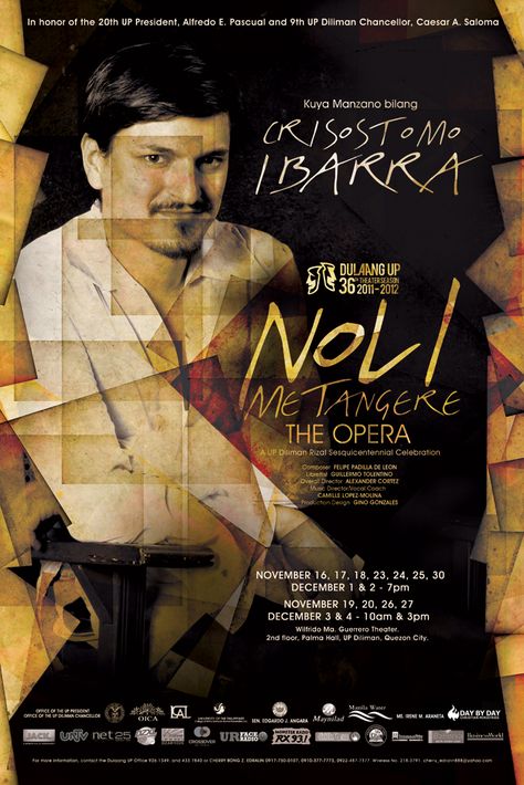 Noli me tangere the opera poster. One of my biggest challenges no doubt. throwback post. #actorslife #pinoytheater Noli Me Tangere Poster, Opera Poster, Noli Me Tangere, No Doubt, The Opera, Love My Job, Opera, Actors, Celebrities