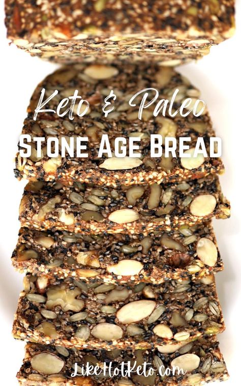 Keto Nut Bread, Stone Age Bread Recipe, Seed And Nut Bread Recipe, Scandinavian Seed Bread, No Knead Bread Gluten Free, Carb Free Bread Keto, Gluten Free Nut Bread, Stone Age Bread, Seed Bread Gluten Free