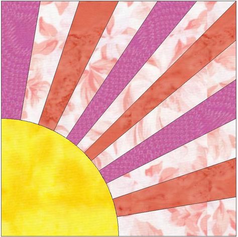 Looking for your next project? You're going to love Harvest Sun Block Templates by designer QuiltingSupport. - via @Craftsy Sunburst Quilt, Sun Quilt, Storm At Sea Quilt, Sun Paper, Quilt Templates, Rainbow Fan, Sea Quilt, Decorative Stitches, Sunflower Quilts