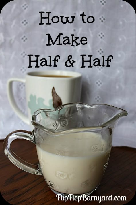 How to Make Half and Half. A simple recipe for making your own half and half at home. Diy Half And Half, Half And Half Substitute, Half Recipe, Big Cup Of Coffee, Half And Half Recipes, Half And Half Cream, Cooking From Scratch, Homemade Mixes, Olive Oils