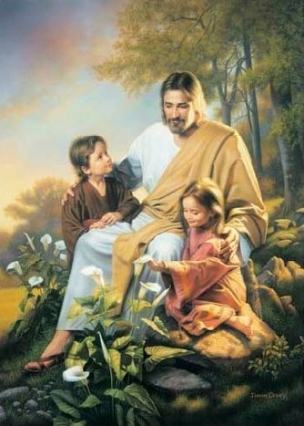 Simon Dewey (1962, English) Consider the Lilies Simon Dewey, Jesus With Children, Jesus Loves The Little Children, Image Of Jesus, Pictures Of Jesus, Pictures Of Christ, Religious Pictures, Lds Art, Pictures Of Jesus Christ