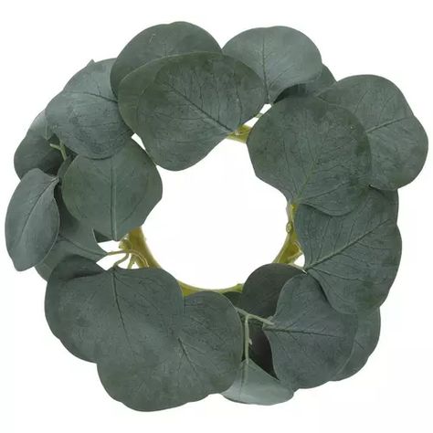 Eucalyptus Leaf Garland | Hobby Lobby | 1489285 Eucalyptus Cottage, Eucalyptus Candle, Candle Arrangements, Eucalyptus Leaf, Candle Ring, Silhouette Cameo Machine, Candle Rings, Wedding Top, Leaf Garland