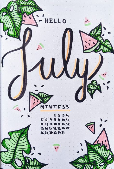 #bujo #bulletjournal #july #cover #template #journaling Bullet Journal July Cover, July Bullet Journal Cover, June Bullet Journal Cover, July Bullet Journal, Bullet Journal Cover, Hello July, Bullet Journal Paper, Journal Inspo, Bullet Journal Inspo