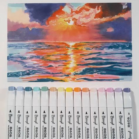 Drawing Ideas Easy With Color, Drawing Ideas With Color, Color Markers Art, Drawing Sky, The Frugal Crafter, Poses Art, Art Markers Drawing, Markers Drawing Ideas, Color Markers