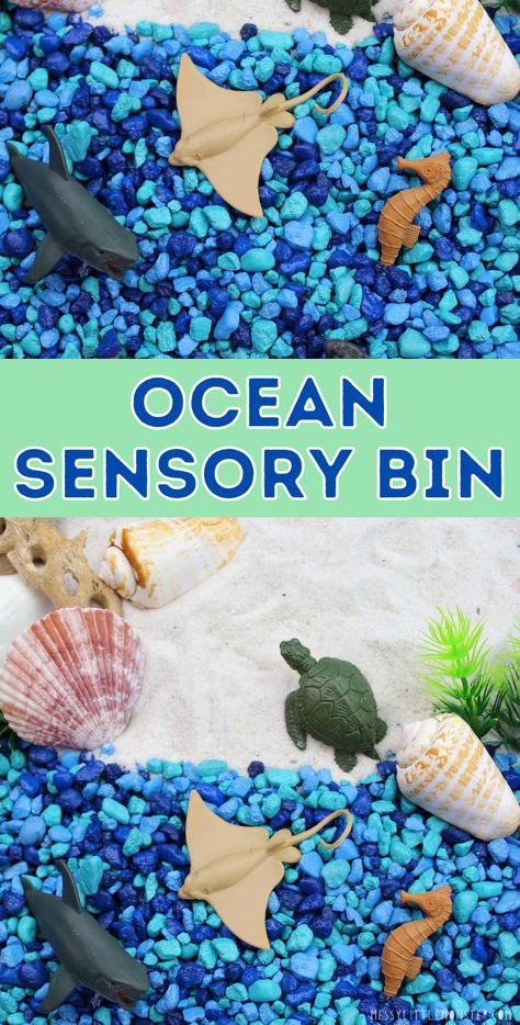 Ocean Activities For Toddlers, Sensory Bin Ocean, Ocean Crafts Preschool, Sunshine Classroom, Ocean Sensory Bin, Ocean Activities Preschool, Ocean Sensory, Sensory Activities For Preschoolers, Toddler Sensory Bins