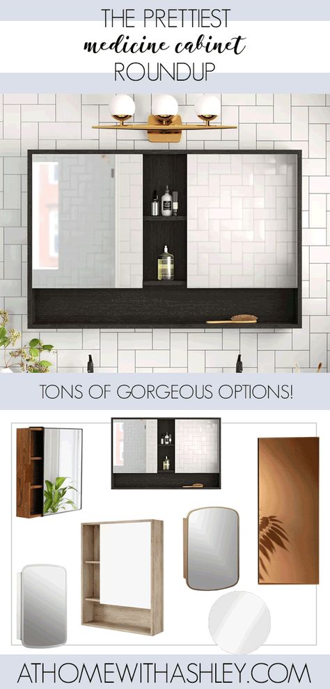 I’m currently looking for ideas for the perfect medicine cabinet for my bathroom. But it has to be pretty, have shelves, a modern mirror and be recessed so it fits where the old one was. I picked out my favorites, so if your medicine cabinet needs a makeover, I’ve got you covered with the prettiest medicine cabinets roundup! #medicinecabinet Tiny Bathroom Medicine Cabinet, Bathroom With Medicine Cabinet Mirror, Bathroom Mirror Medicine Cabinet Ideas, Bathroom Mirror And Shelves, Mid Century Modern Medicine Cabinet, Bathroom Remodel With Medicine Cabinet, Bathroom Wall Medicine Cabinets, Large Mirror Medicine Cabinet Master Bathrooms, Modern Medicine Cabinet Mirror Recessed