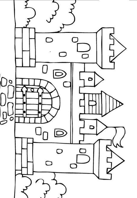 Fairy Tales Preschool, Castle Coloring Page, Castle Crafts, Fairy Tale Crafts, Castle Drawing, Fairy Tale Theme, Monster Coloring Pages, Scroll Saw Patterns Free, Princess And The Pea