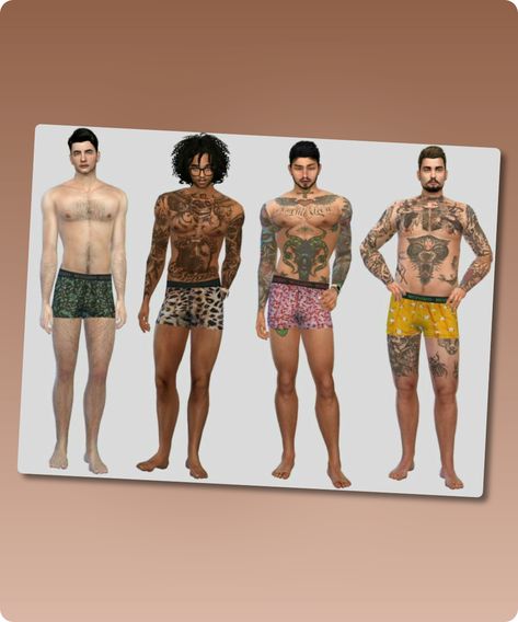 Sims 4 Clothing CC: Suite Patterned Boxers By Mclaynesims Sims 4 Male, Cc Shopping, Sims 4 Cc Download, Male Clothing, Best Sims, Cat Tee, Sims 4 Clothing, My Works, Sims 4 Cc