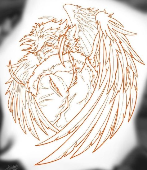 Hawks Tattoo, Hawks My Hero Academia, Bleach Tattoo, Flash Drawing, Hawk Tattoo, Video Game Tattoo, Egypt Tattoo, Manga Tattoo, Anime Canvas Art