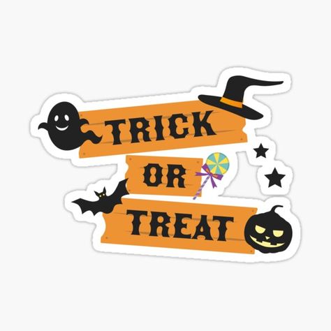 Trick Or Treat Sticker, Baby Animal Nursery Art, Halloween Sticker, Autumn Halloween, Stickers Printable, Halloween Clipart, Ideas Halloween, Halloween Trick Or Treat, Halloween Stickers