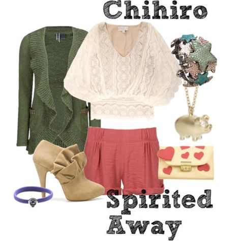 Chihiro Outfit Inspiration ♥ Studio Ghibli Inspired Outfits, Ghibli Outfits, Studio Ghibli Inspired, Ghibli Aesthetic, Character Fashion, Inspired Clothes, Outfits Female, Geek Clothes, Anime Fashion