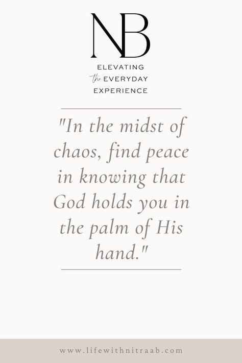 In the midst of chaos, find peace in knowing that God holds you in the palm of His hand Chaos Quotes, Find Peace, Faith Based, The Palm, Hold You, Finding Peace, His Hands, Inner Peace, Hold On