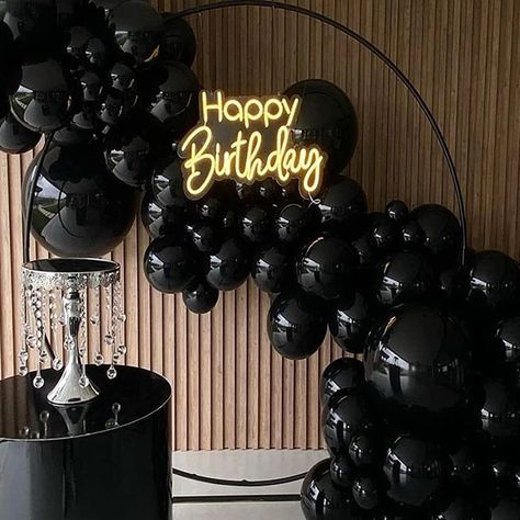 102 pcs 5，10，12 inch latex balloon arch kit black，party decoration balloons, used to decorate 17 Doğum Günü, 25th Bday, Black Party Decorations, Bachelor Party Decorations, 30th Birthday Themes, Black Balloon, Simple Birthday Decorations, 30th Bday, Birthday Party Theme Decorations